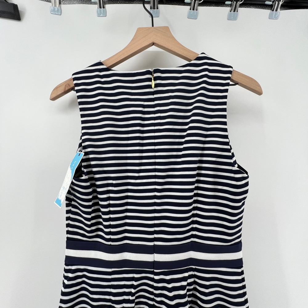Draper James Women S Sleeveless Striped Pointe Sheath Dress‎ Navy White NWT - Picture 5 of 9